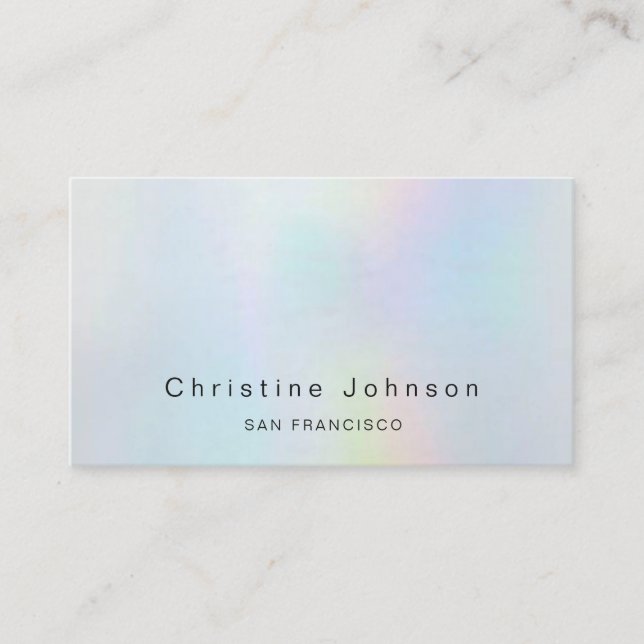faux simulated iridescent style pastel colours business card (Front)