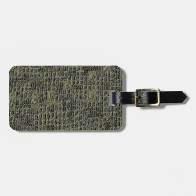 Faux Snake Leather Skin Luggage Tag (Front Horizontal)