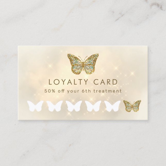 faux sparkle butterfly loyalty card (Front)