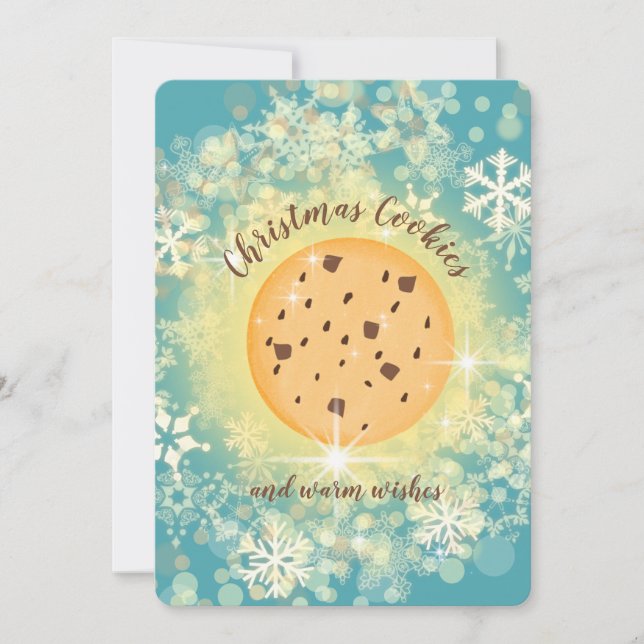 Faux sparkle Christmas cookie personalized Holiday Card (Front)