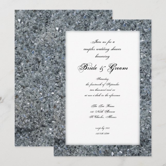 Faux Sparkle Couples Wedding Shower Invitation (Front/Back)