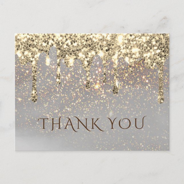 faux sparkle thank you postcard (Front)