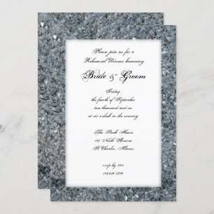 Faux Sparkle Wedding Rehearsal Dinner Invitation