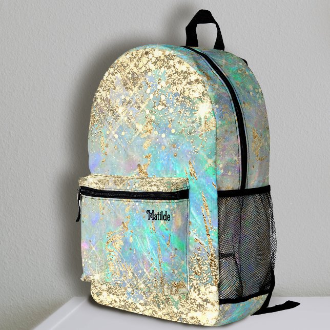 faux sparkling chunky glitter abstract printed backpack (Creator Uploaded)