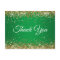 Faux Sparkly Gold Glitter Bright Green Thank You