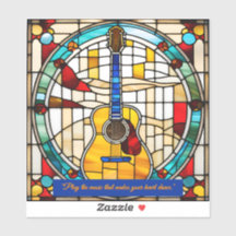 Faux Stained Glass Acoustic Guitar