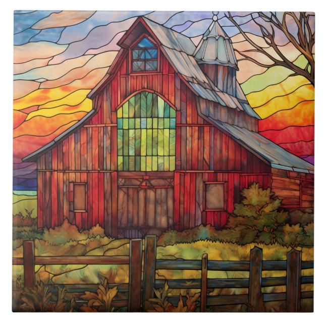 faux stained glass barn tile (Front)