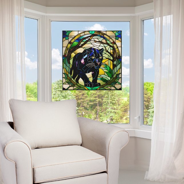 Faux Stained Glass Black Panther Window Cling (Creator Uploaded)