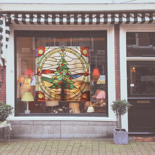 Faux Stained-Glass Christmas Tree Large Window Cling (Creator Uploaded)