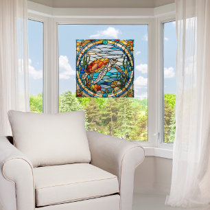 Faux Stained-Glass Customisable Sea Turtle Window  Window Cling