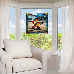 Faux Stained-Glass Customisable Starfish Window Cling