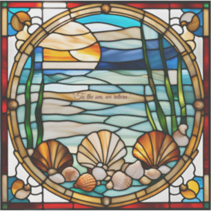 Faux Stained Glass Dolphin Sticker