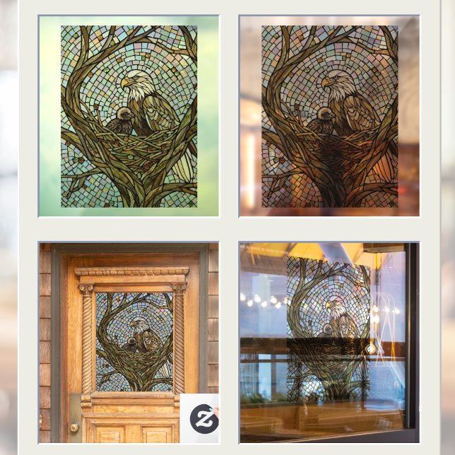 Faux Stained Glass Eagle and Eaglet Window Cling (Creator Uploaded)