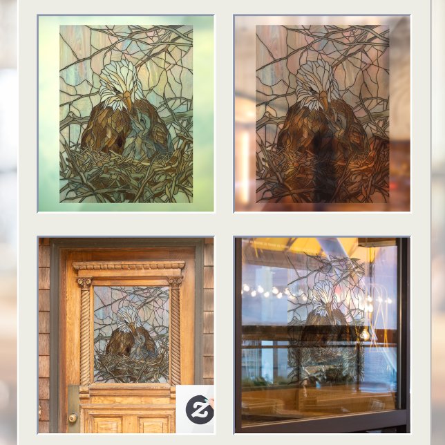 Faux Stained Glass Eagle and Eaglet Window Cling (Creator Uploaded)