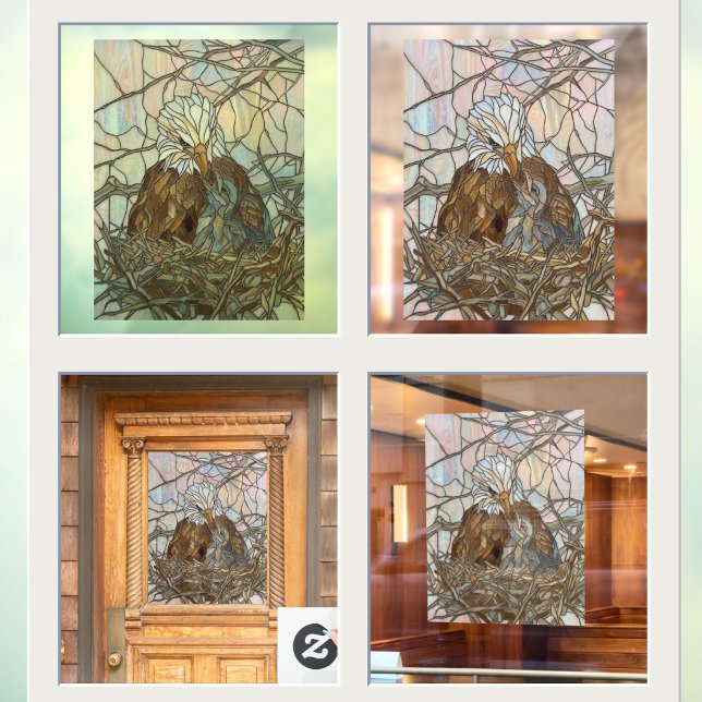 Faux Stained Glass Eagle and Eaglet Window Cling (Creator Uploaded)