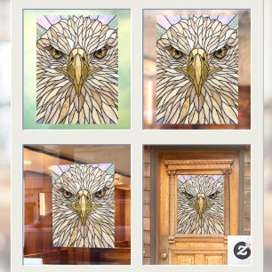 Faux Stained Glass Eagle Art Opaque Window Cling