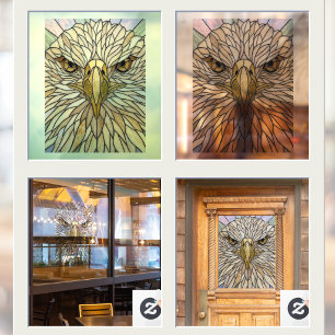 Faux Stained Glass Eagle Art Window Cling