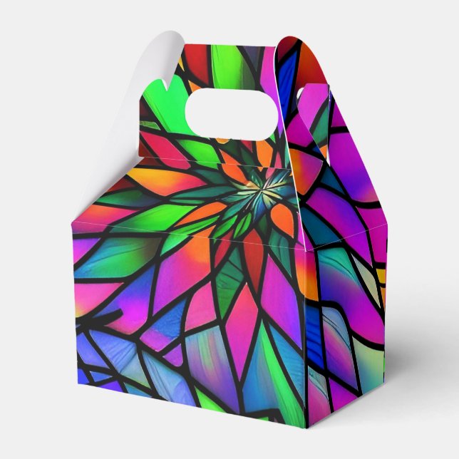 Faux Stained Glass Gable Favour Box (Back Side)