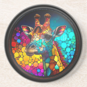 Faux Stained Glass Giraffe Coaster