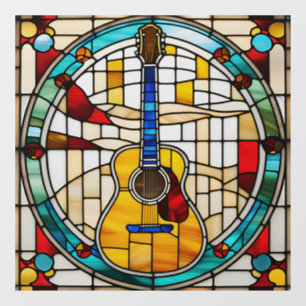 Faux Stained Glass Guitar Window Cling