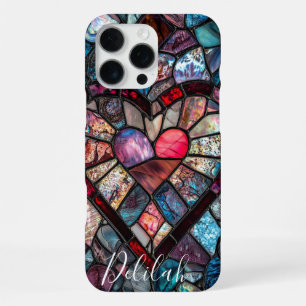 Faux Stained Glass Heart Valentine's Day Case-Mate iPhone 16 Pro Max Case