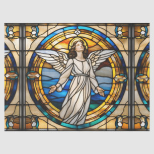 Faux Stained Glass Heavenly Angel for Decoupage Cr Tissue Paper