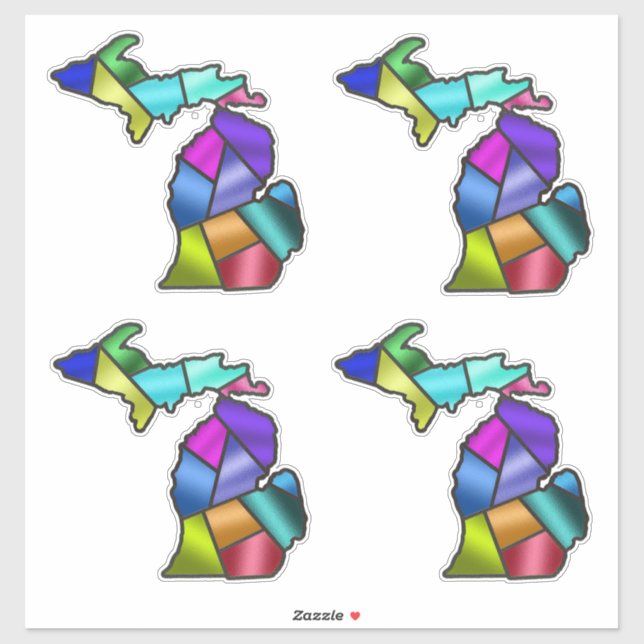 Faux Stained Glass Michigan Beautiful (Sheet)