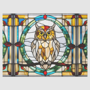 Faux Stained Glass Owl for Decoupage Craft Tissue Paper