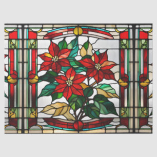 Faux Stained Glass Poinsettia for Decoupage Craft Tissue Paper