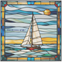Faux Stained Glass Sailboat Sticker