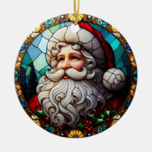 Faux Stained Glass Santa Christmas Ornament 5