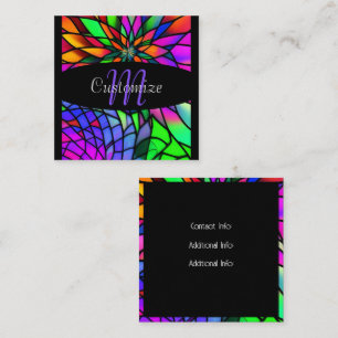 Faux Stained Glass   Square Business Card