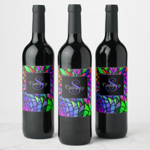 Faux Stained Glass Wine Label
