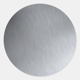 Faux Stainless Steel Classic Round Sticker