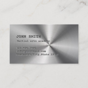 Faux Stainless Steel Martial Arts Business Card