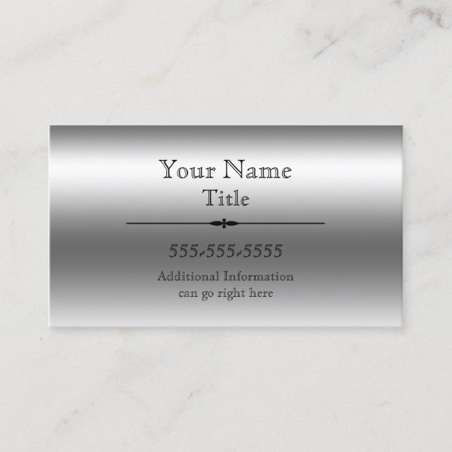 Faux Steel Business Cards (Front)
