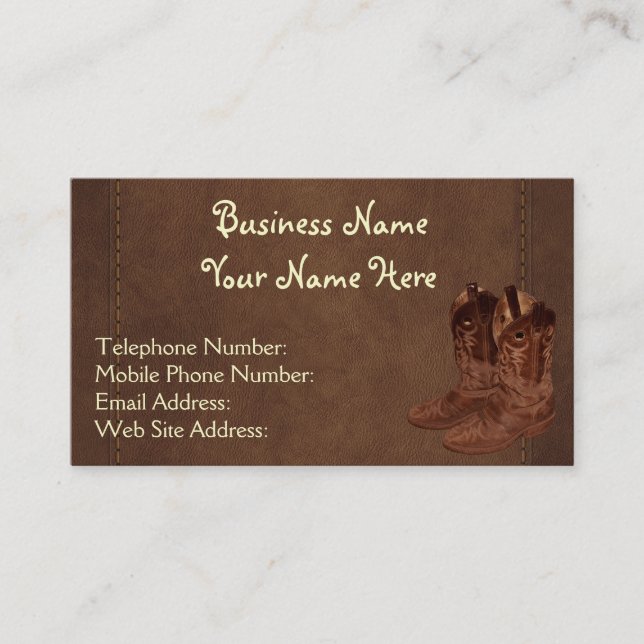 Faux Stitched Leather Wrangler style VIII Business Card (Front)