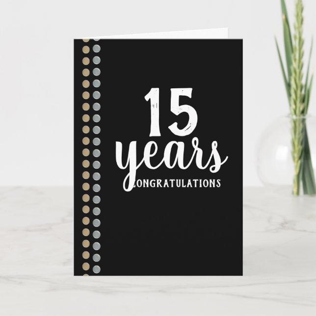 Faux studs universal employee anniversary card (Front)