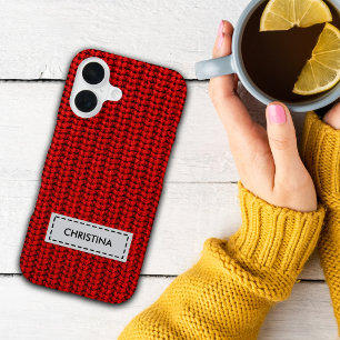 Faux Sweater Knit Custom Name Phone Case