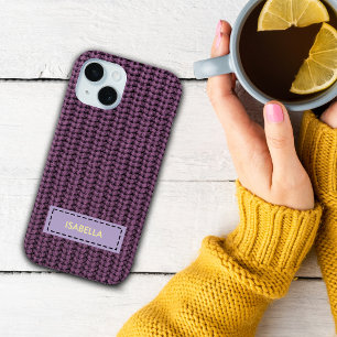 Faux Sweater Knit Custom Name Phone Cover