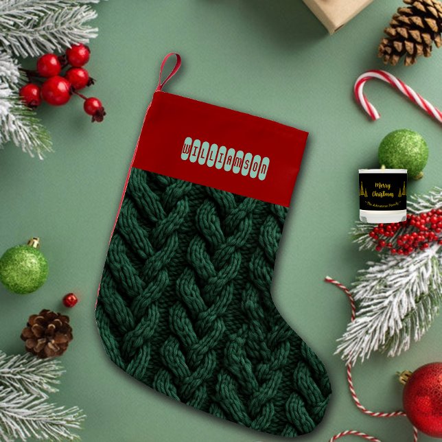 Faux Sweater Knit Custom Name  Small Christmas Stocking (Creator Uploaded)