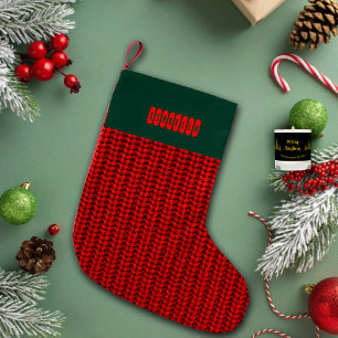 Faux Sweater Knit Custom Name  Small Christmas Stocking