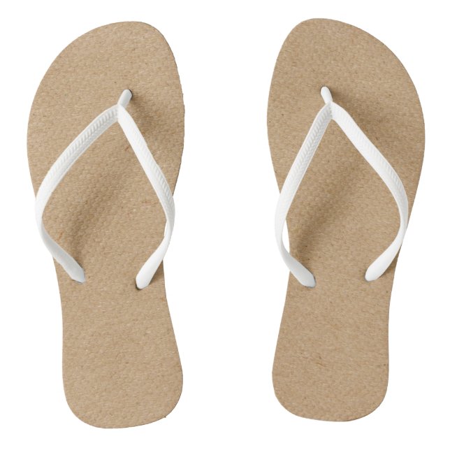 Faux Tan Cork Pattern Flip Flops (Footbed)