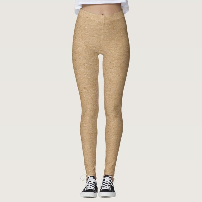 Faux Tan Cork Pattern Leggings (Front)