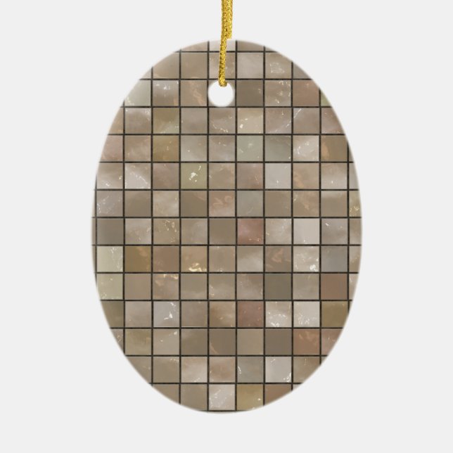 Faux Tan Floor Tile Image Ceramic Tree Decoration (Front)