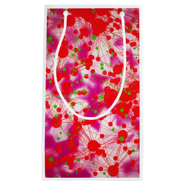 Faux Texture Marble Blob Wing bag -Pop of  Red (Front)