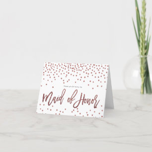 faux thank you for being my maid of honor card