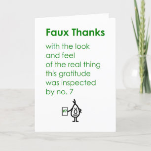 Faux Thanks A Funny Thank You Poem