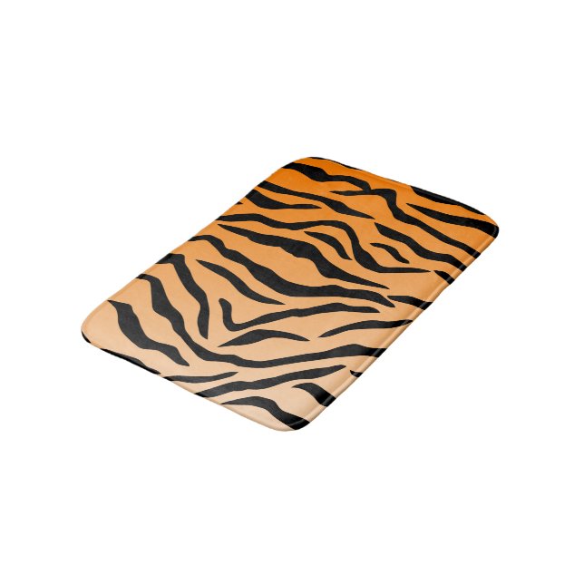 Faux Tiger Print Bath Mat (Angled)