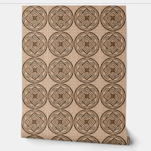 Faux Tiles Mosaic Vintage Ornaments Wallpaper